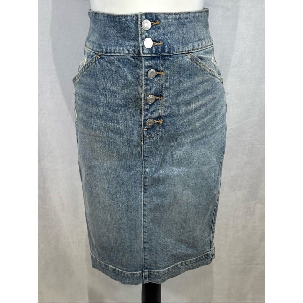 Gap 90s vintage cotton denim midi skirt size 27